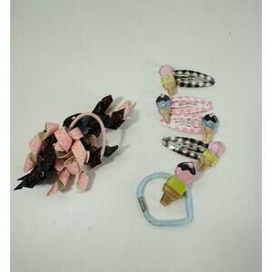 Vintage Gymboree “Ice Cream Social Hair Accessory Lot of 6  Clips, Curls